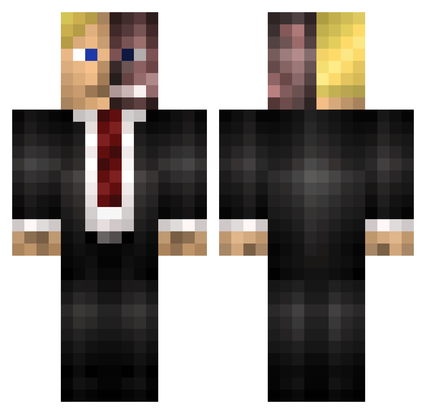 xgonga Minecraft skin, front and back view