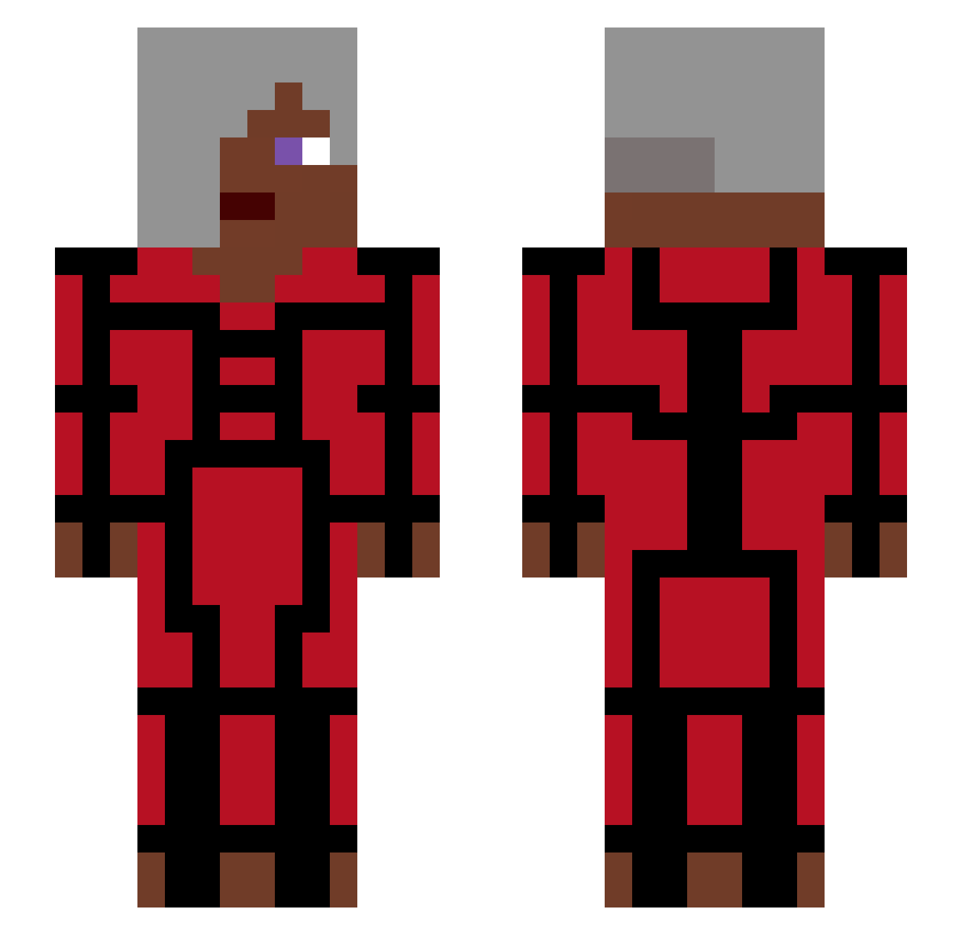 JJ1902 Minecraft skin, front and back view