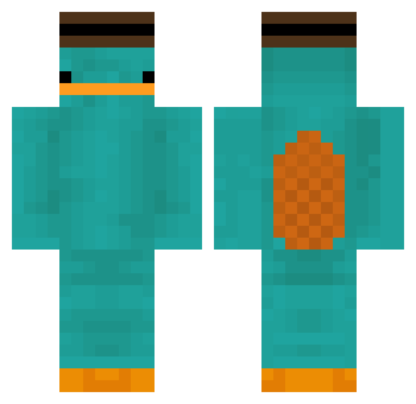 Redder9 Minecraft skin, front and back view