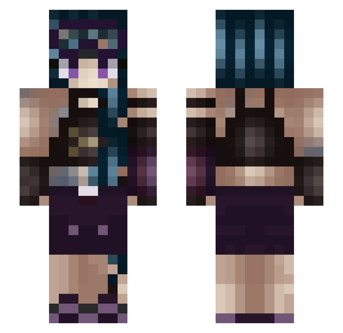 _skyrom Minecraft skin, front and back view