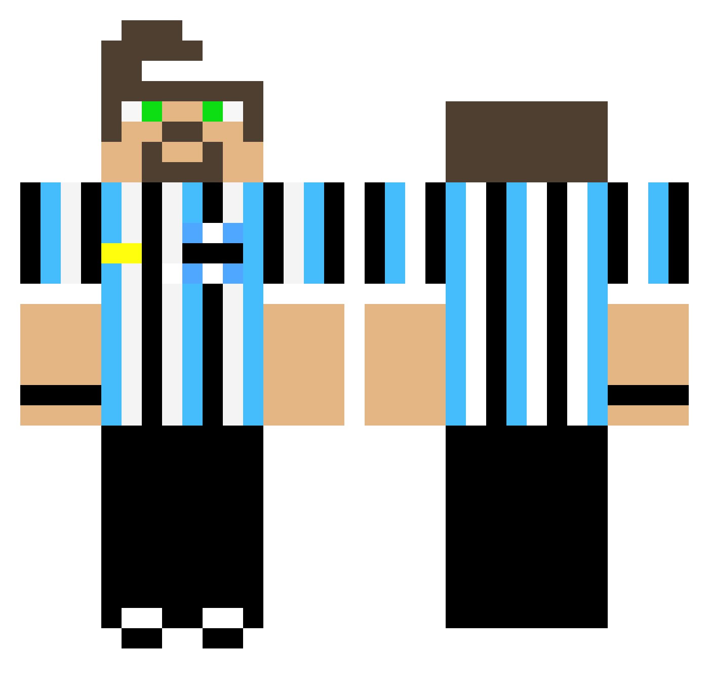 Msxares Minecraft skin, front and back view