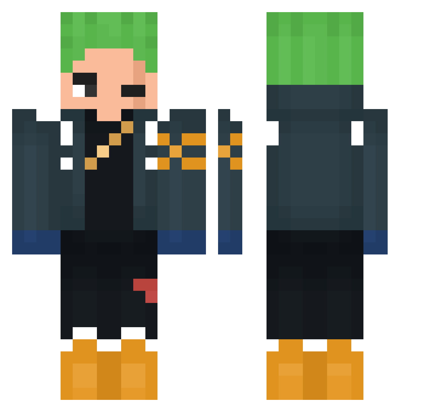 Suplen Minecraft skin, front and back view