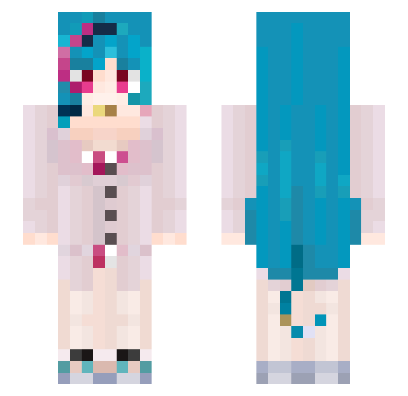 SoulMinf Minecraft skin, front and back view