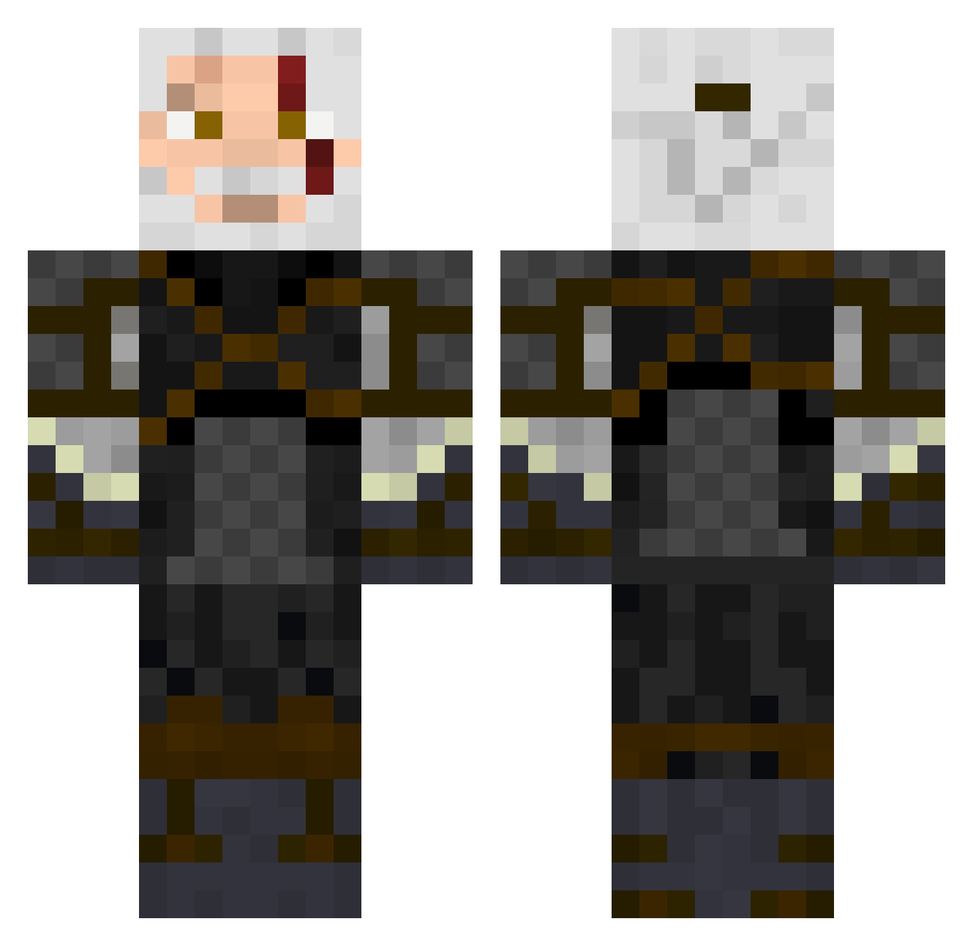 VoicelessOne Minecraft skin, front and back view