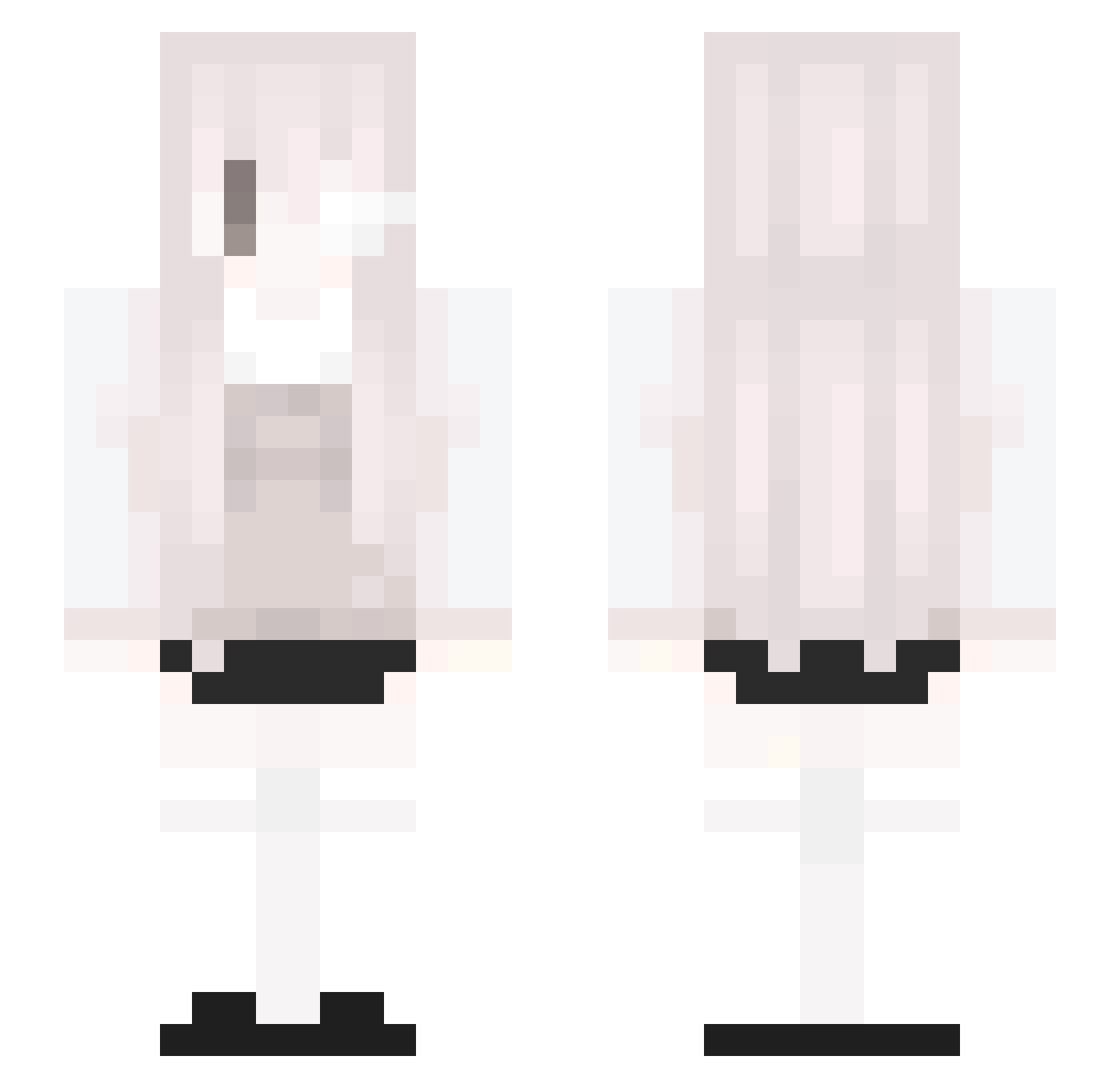 weloveyou Minecraft skin, front and back view