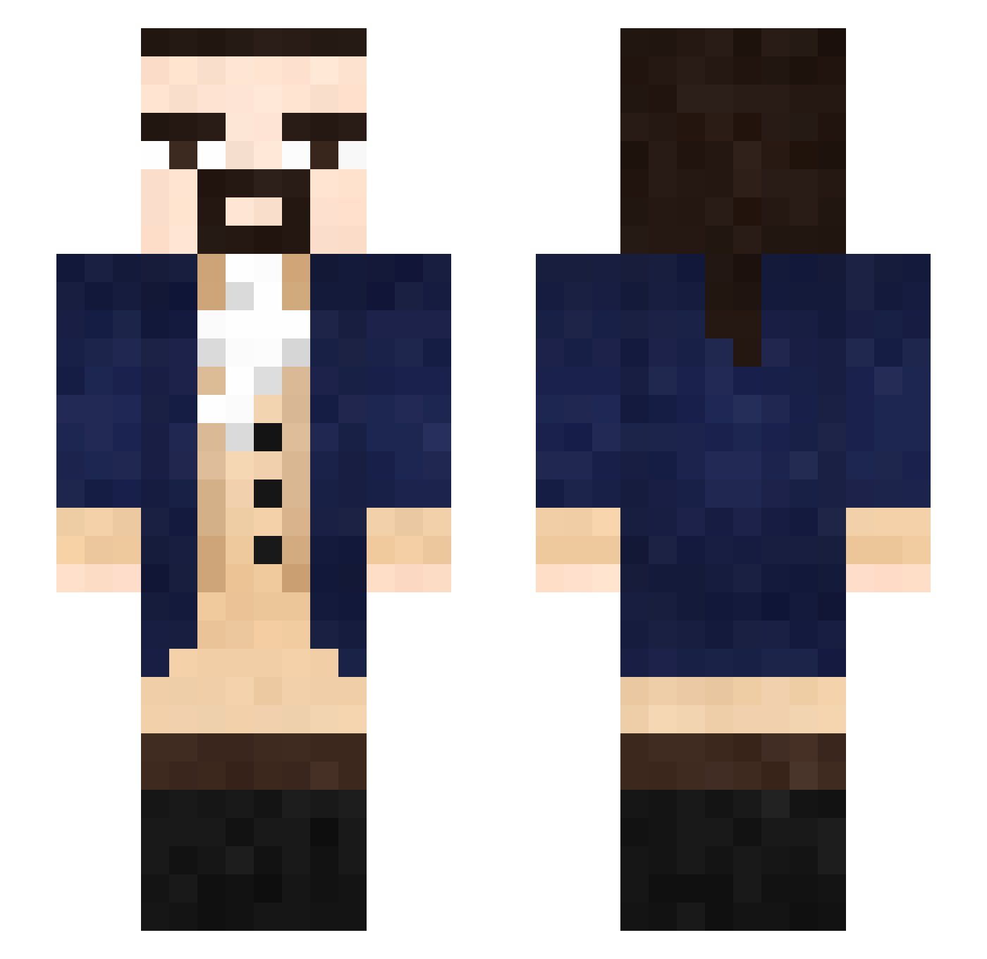 mjffy Minecraft skin, front and back view