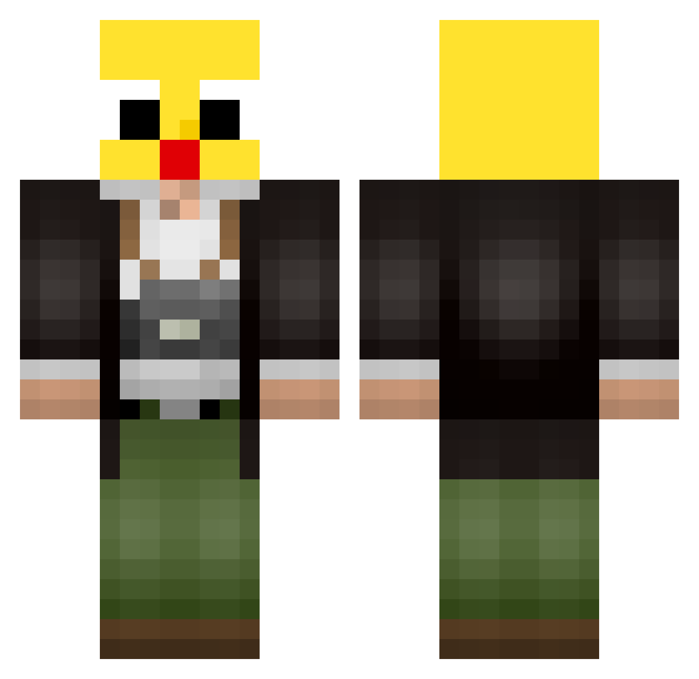 zoomorph Minecraft skin, front and back view