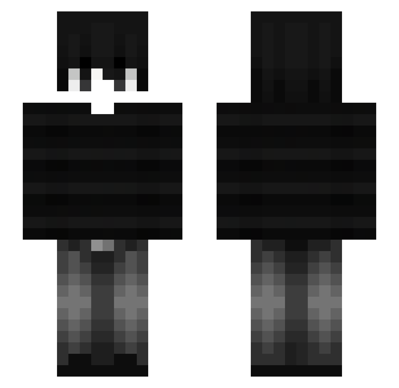 Y_100K Minecraft skin, front and back view