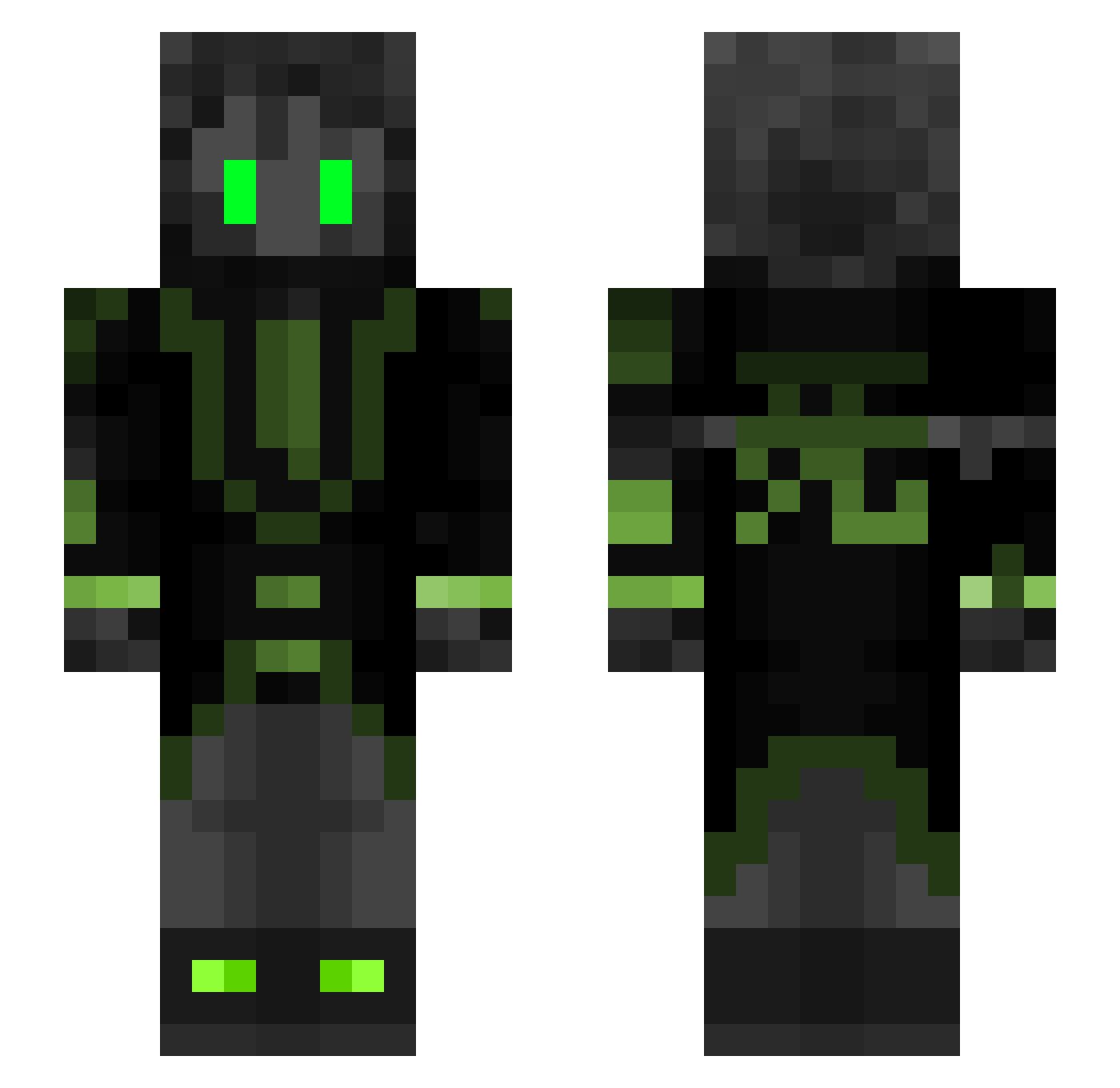 SoulHokmuto Minecraft skin, front and back view