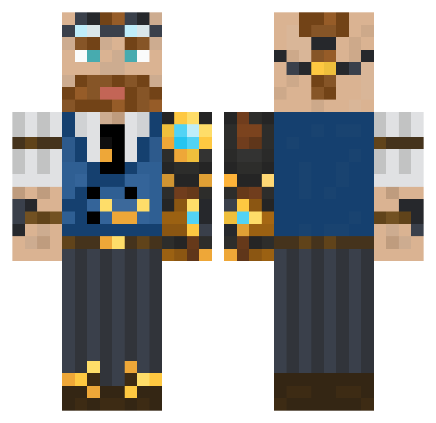 bombman1321 Minecraft skin, front and back view