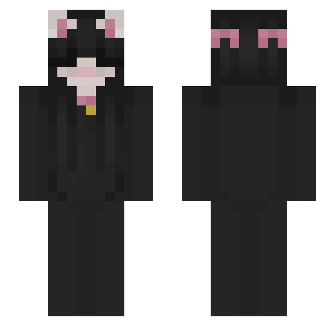 XXeroo0 Minecraft skin, front and back view