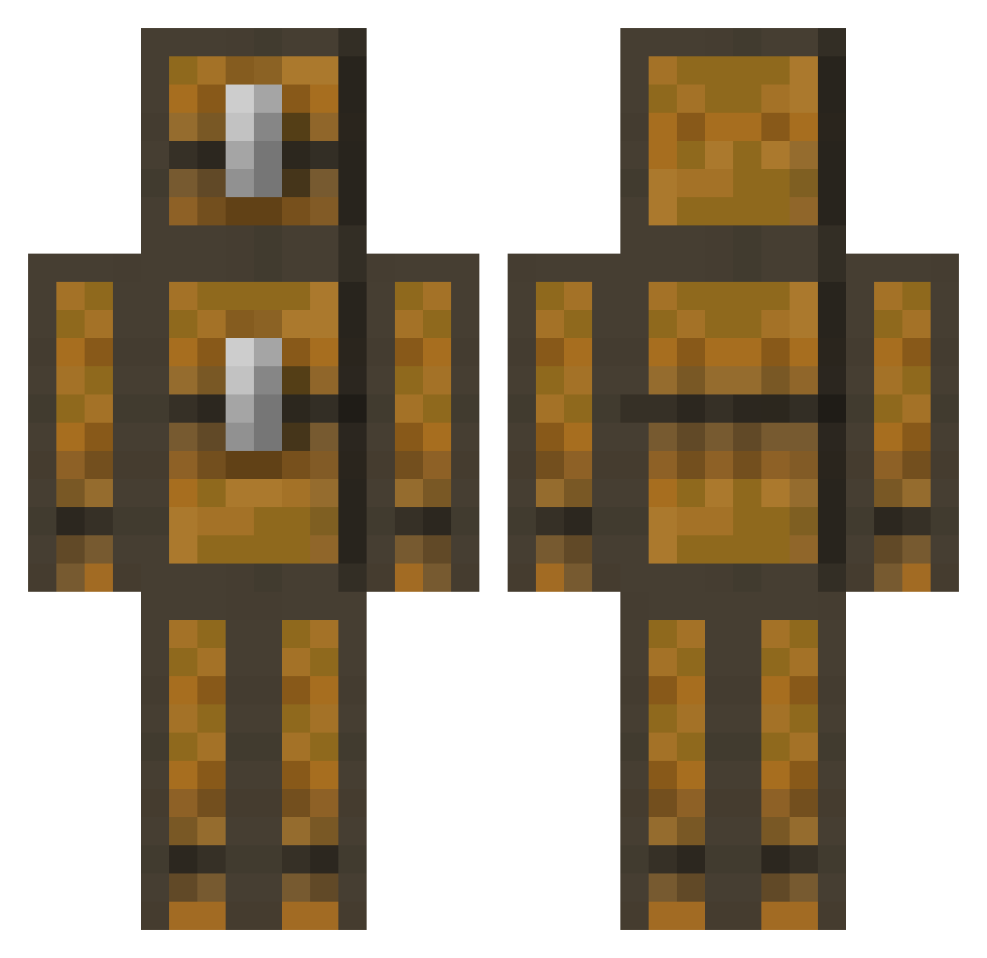 StarCorn Minecraft skin, front and back view