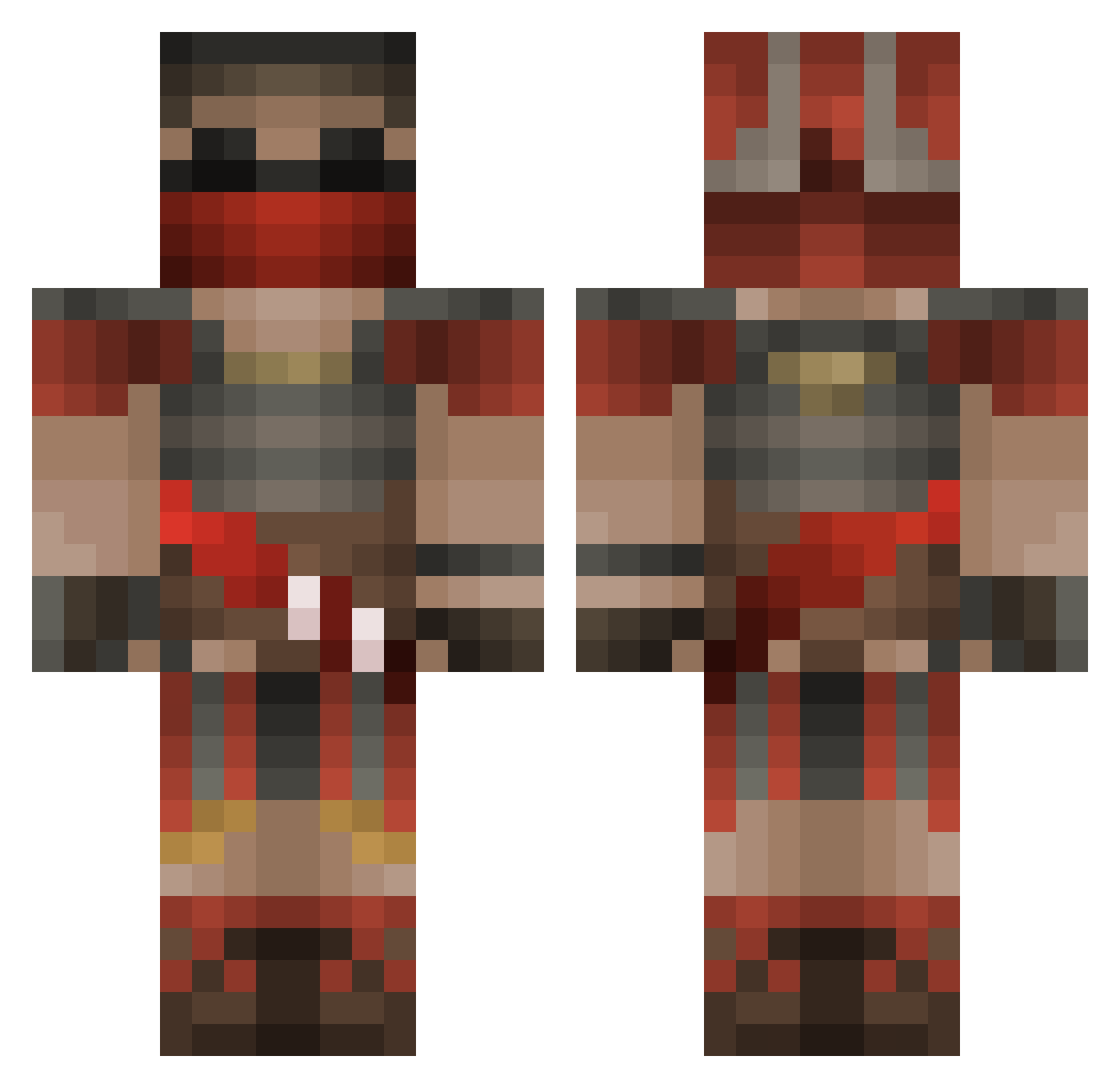 ThugHunter_ Minecraft skin, front and back view