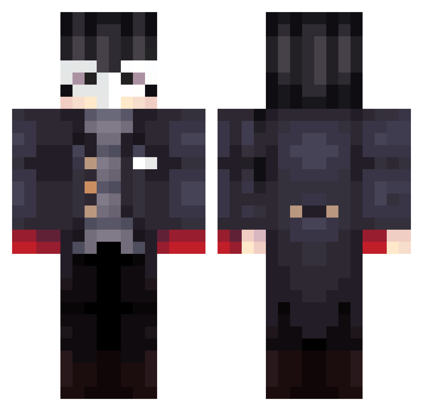 Skye_404 Minecraft skin, front and back view