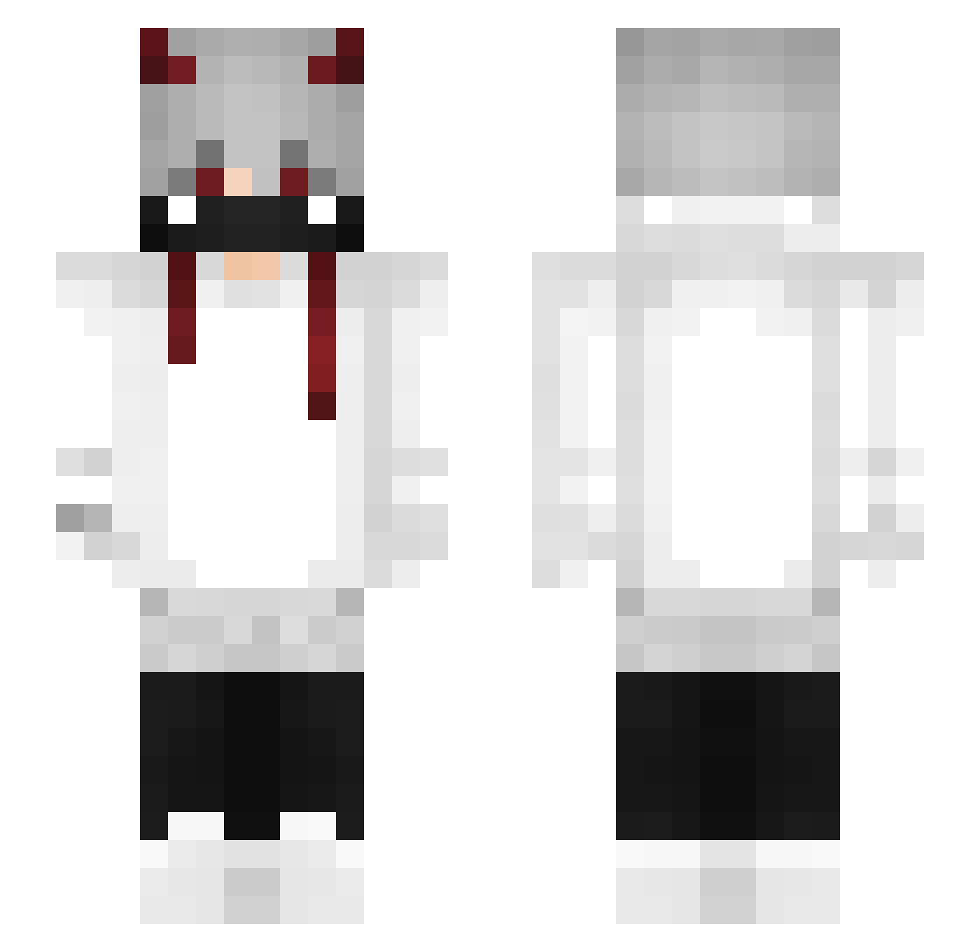 xNIEXz Minecraft skin, front and back view