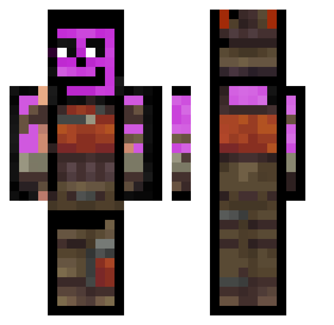 notfreshy Minecraft skin, front and back view