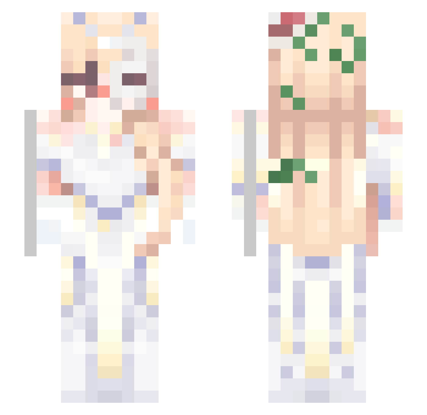 Shantae01 Minecraft skin, front and back view