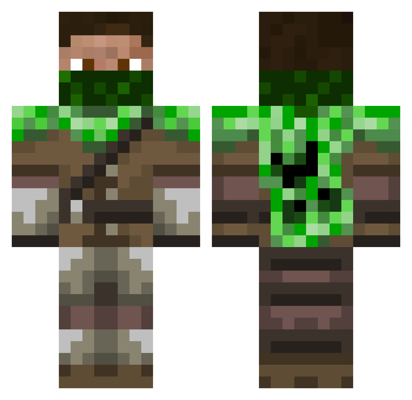TonniTryhard Minecraft skin, front and back view