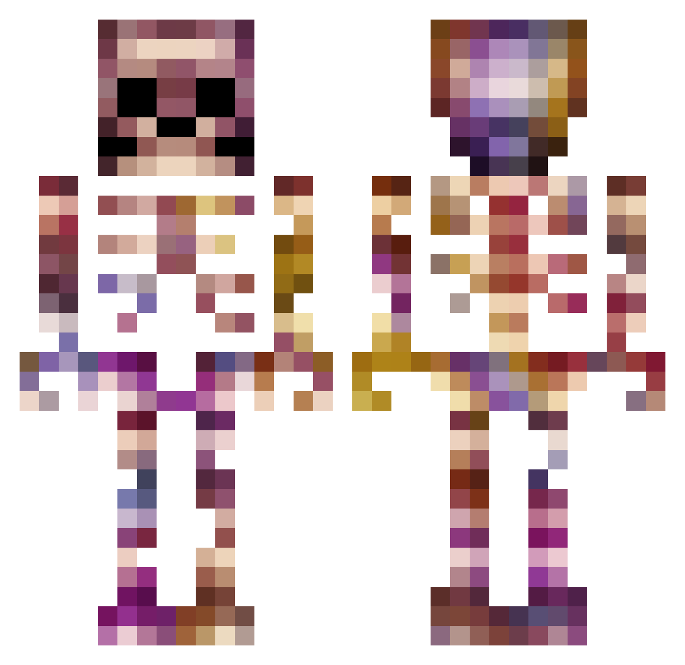 Microwave_The1st Minecraft skin, front and back view
