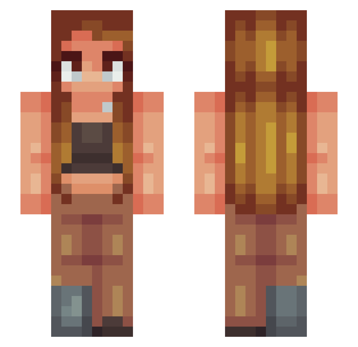 acksob Minecraft skin, front and back view
