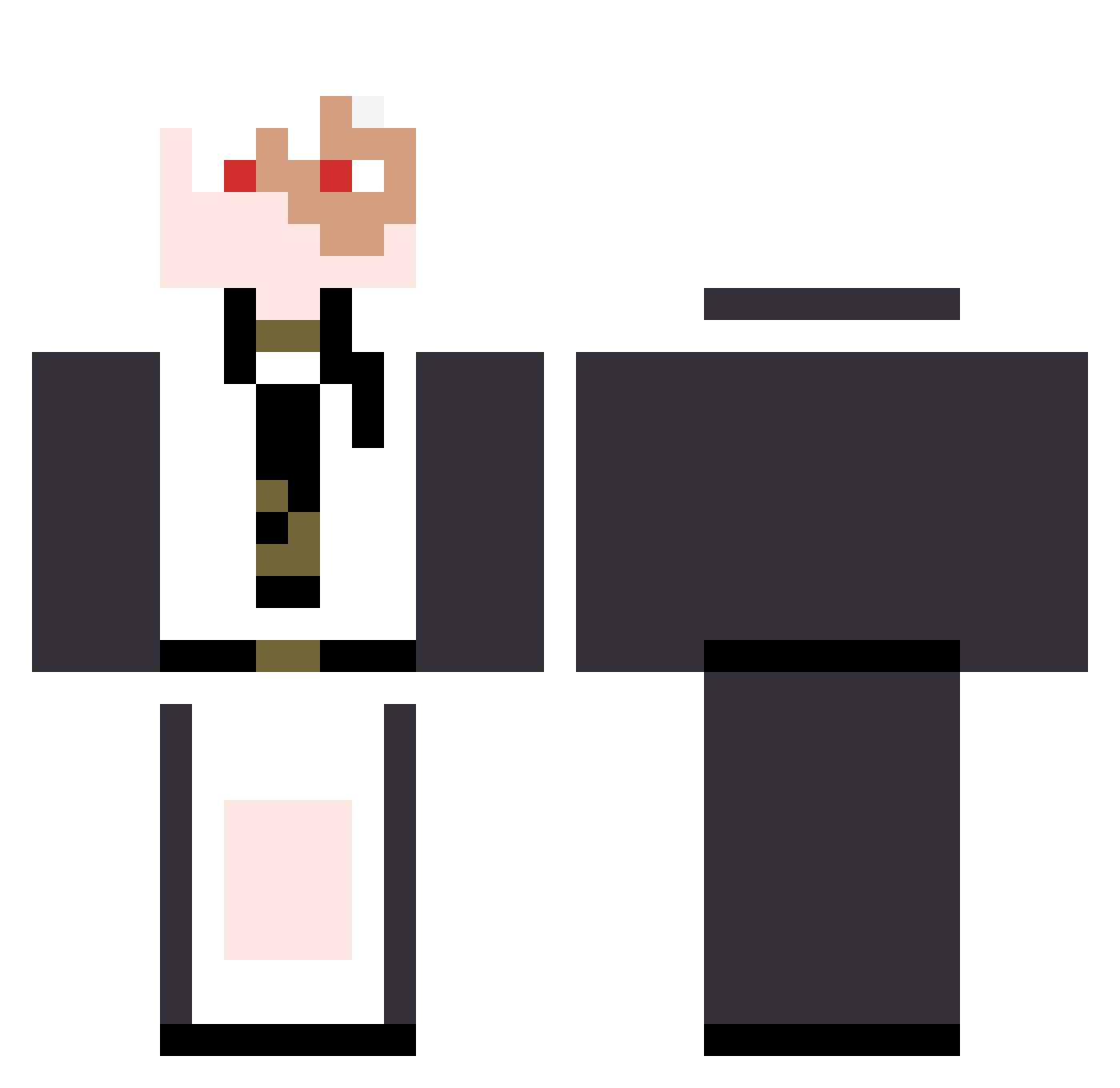 Kuzunoha_Chill Minecraft skin, front and back view