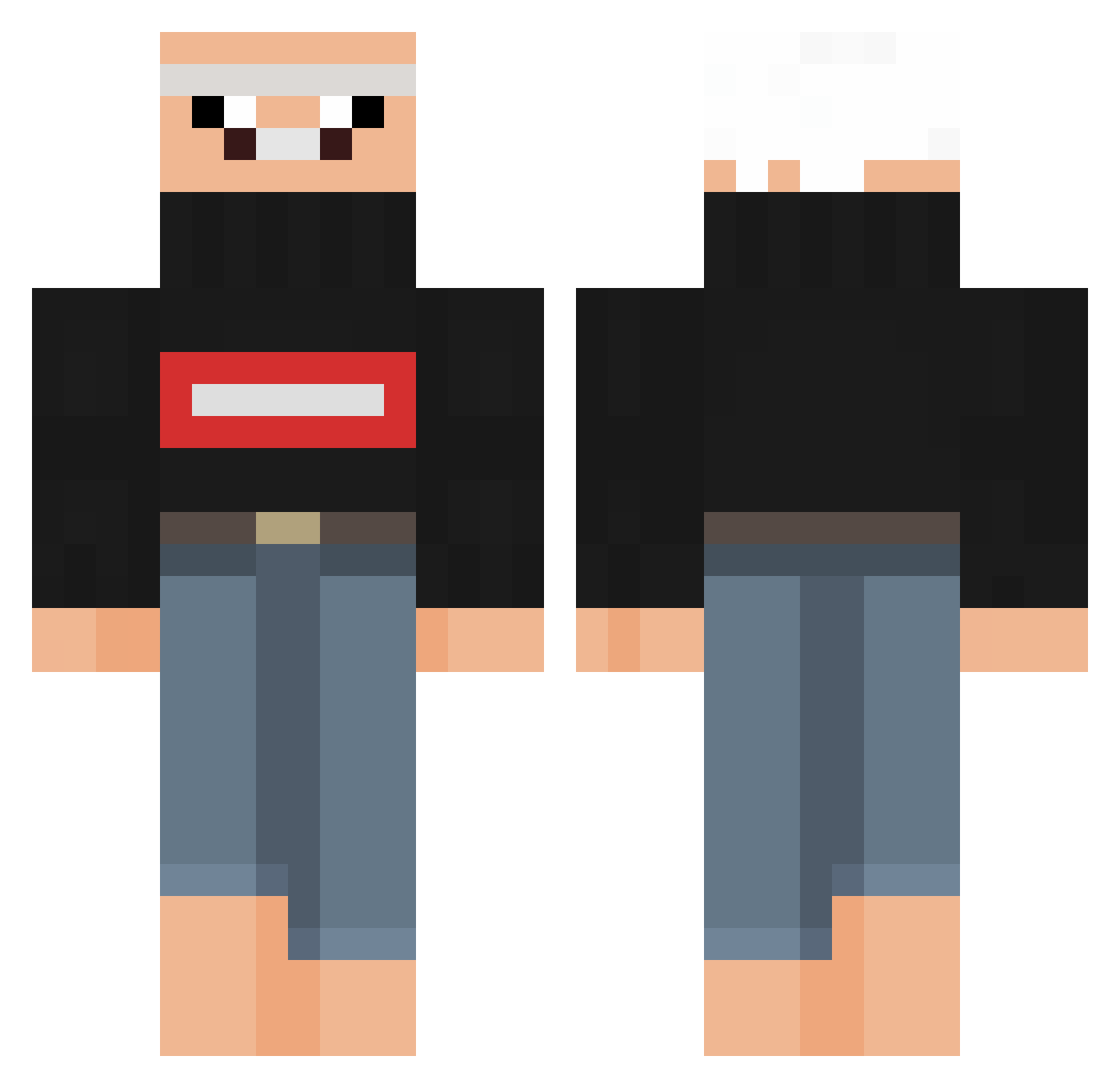JestersPenetrate Minecraft skin, front and back view