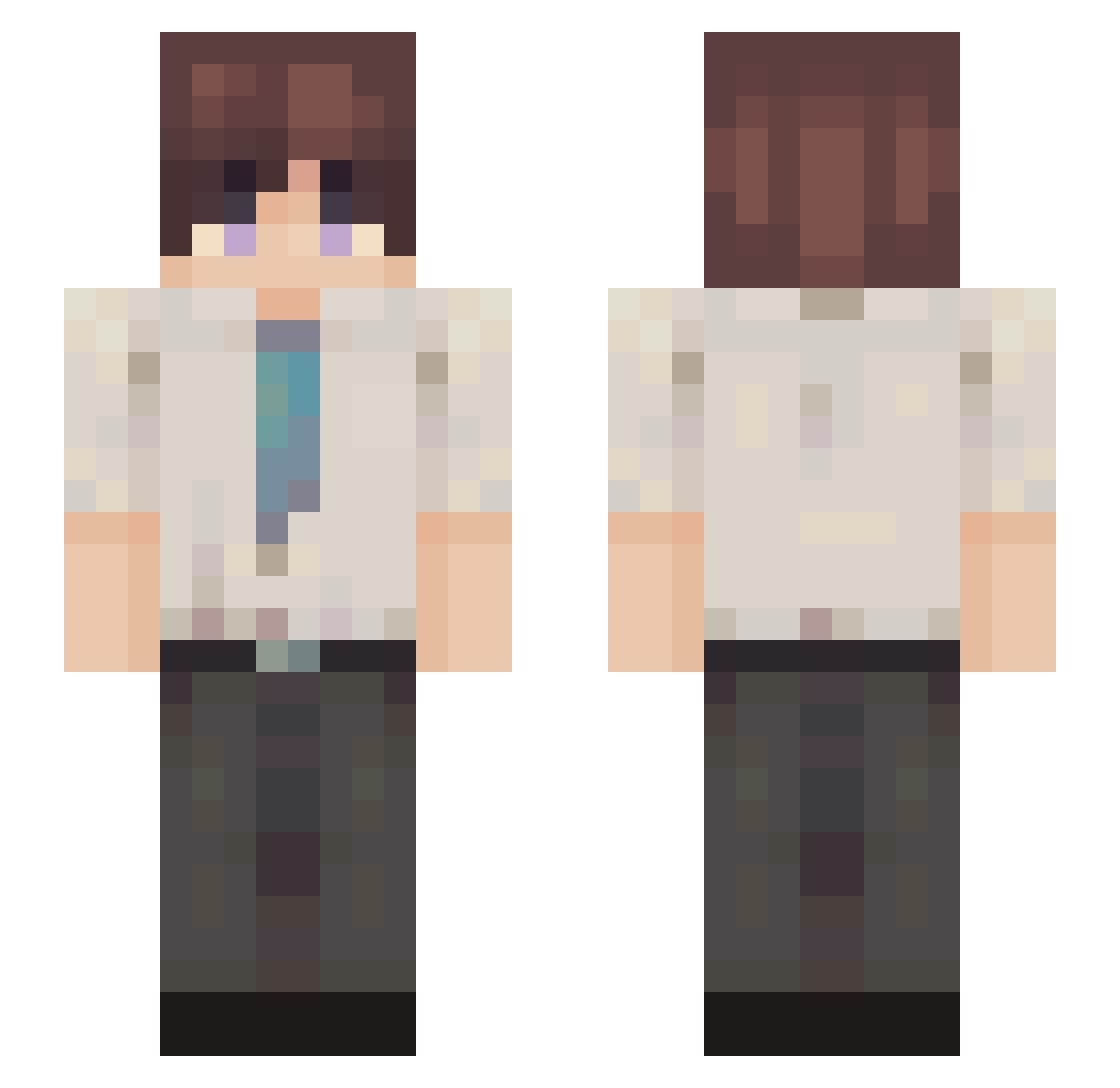 NeTrRO Minecraft skin, front and back view