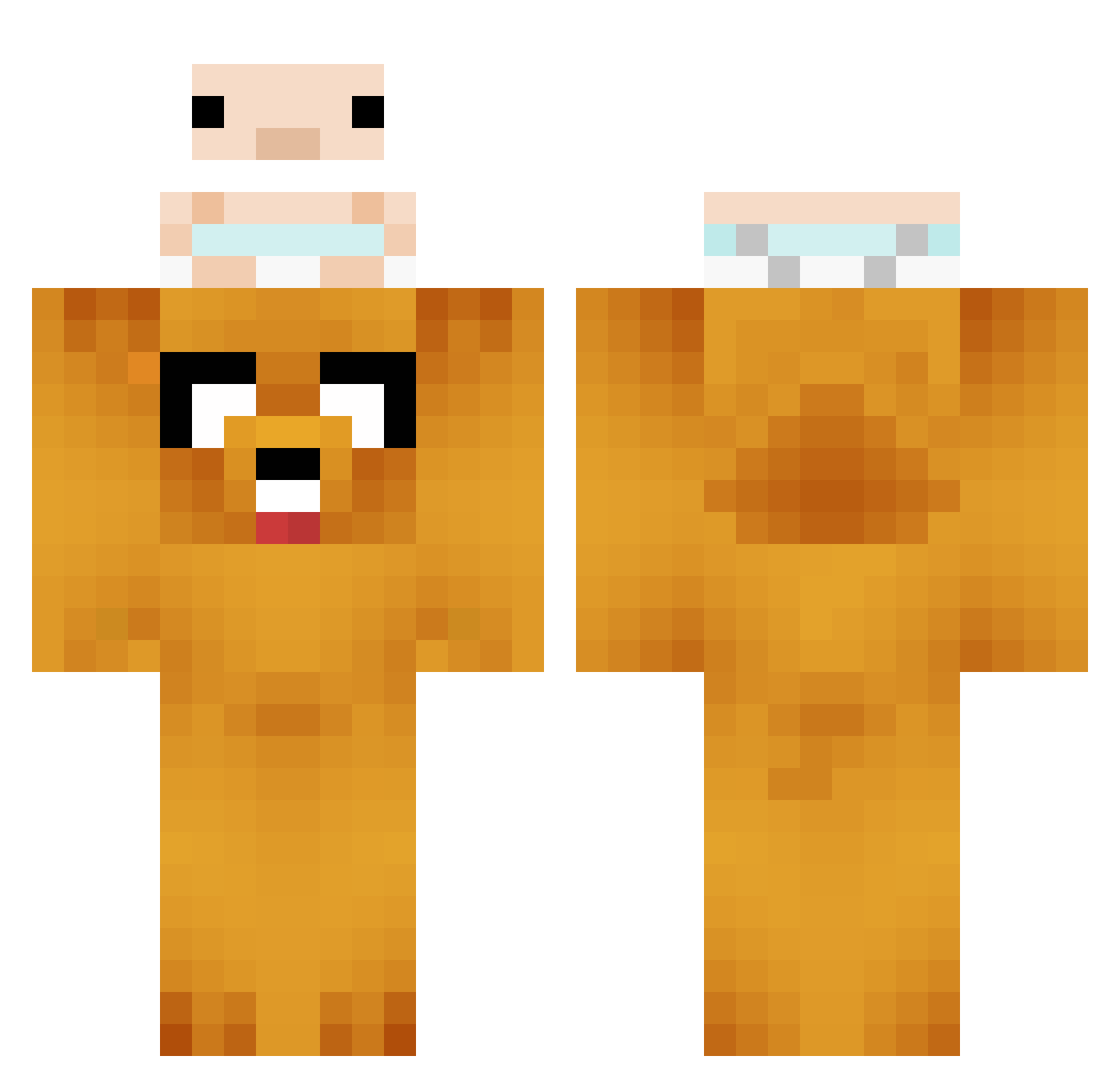dismemberedlimbs Minecraft skin, front and back view