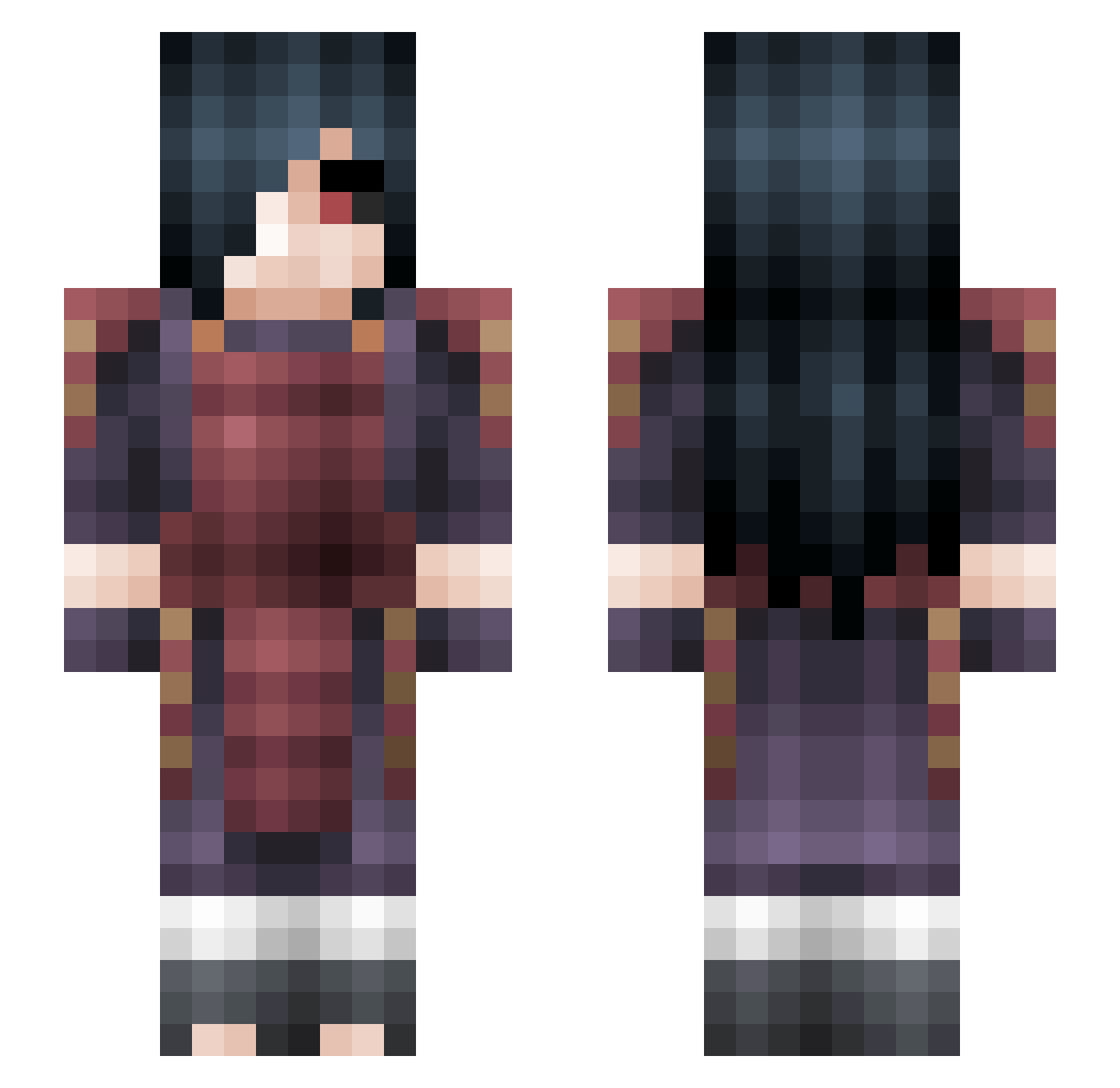 Nickonator538 Minecraft skin, front and back view