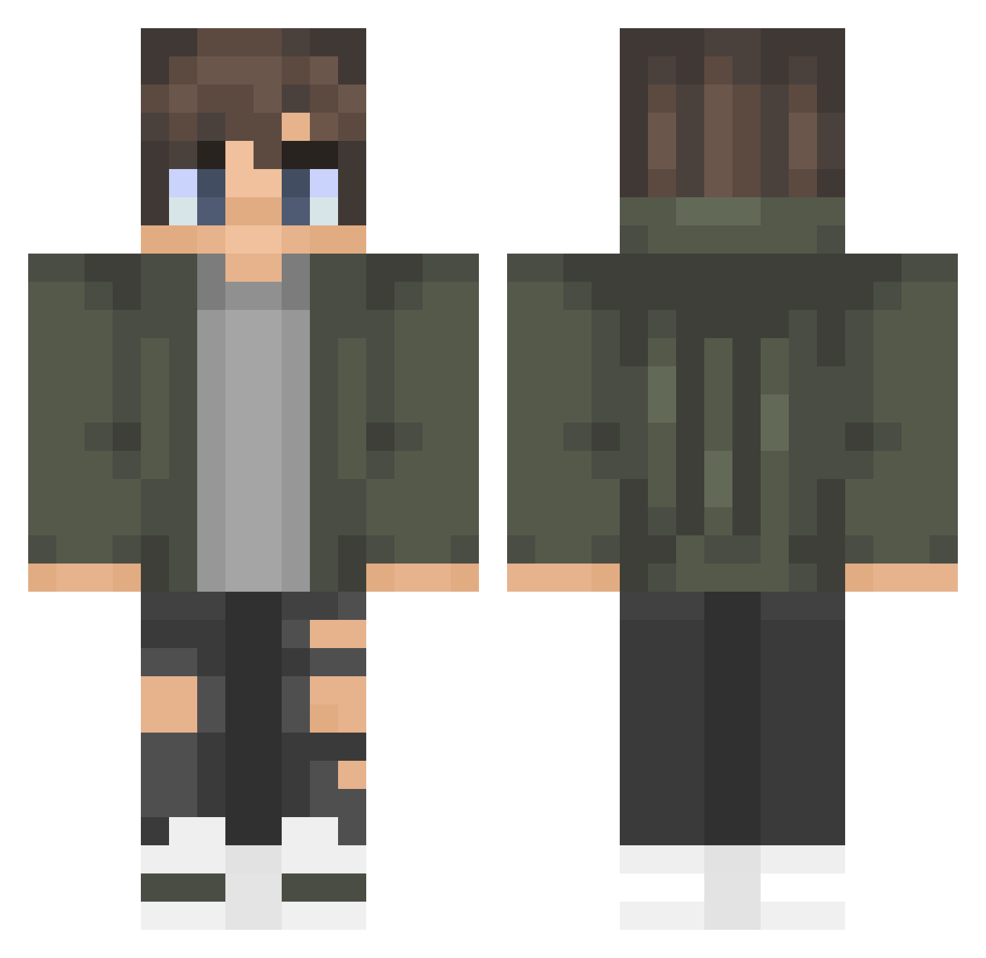 TheIronicVibes Minecraft skin, front and back view