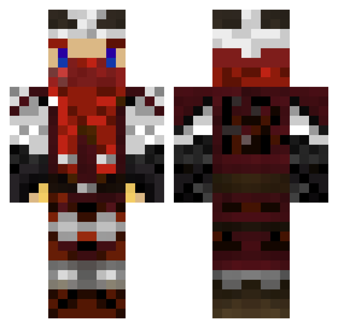 Procreation Minecraft skin, front and back view