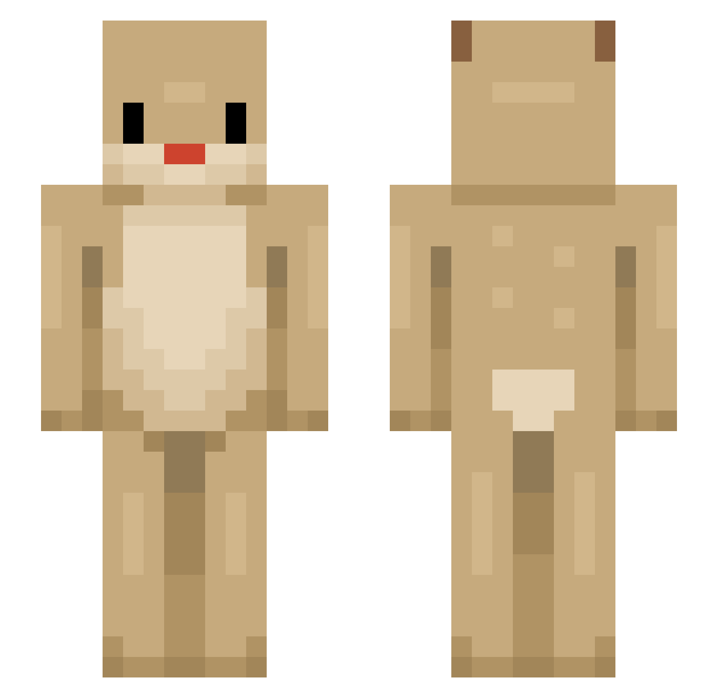 Vexhimself Minecraft skin, front and back view