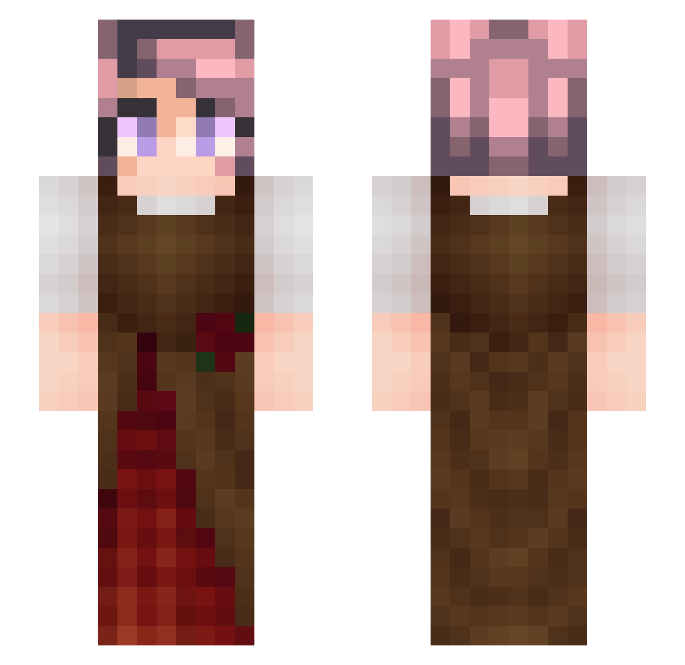 Joela Minecraft skin, front and back view