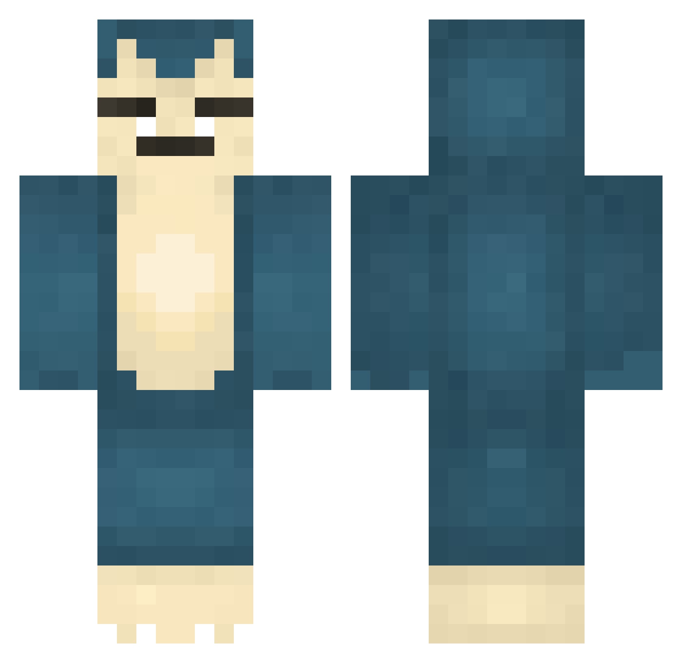 I_Am_Boob Minecraft skin, front and back view