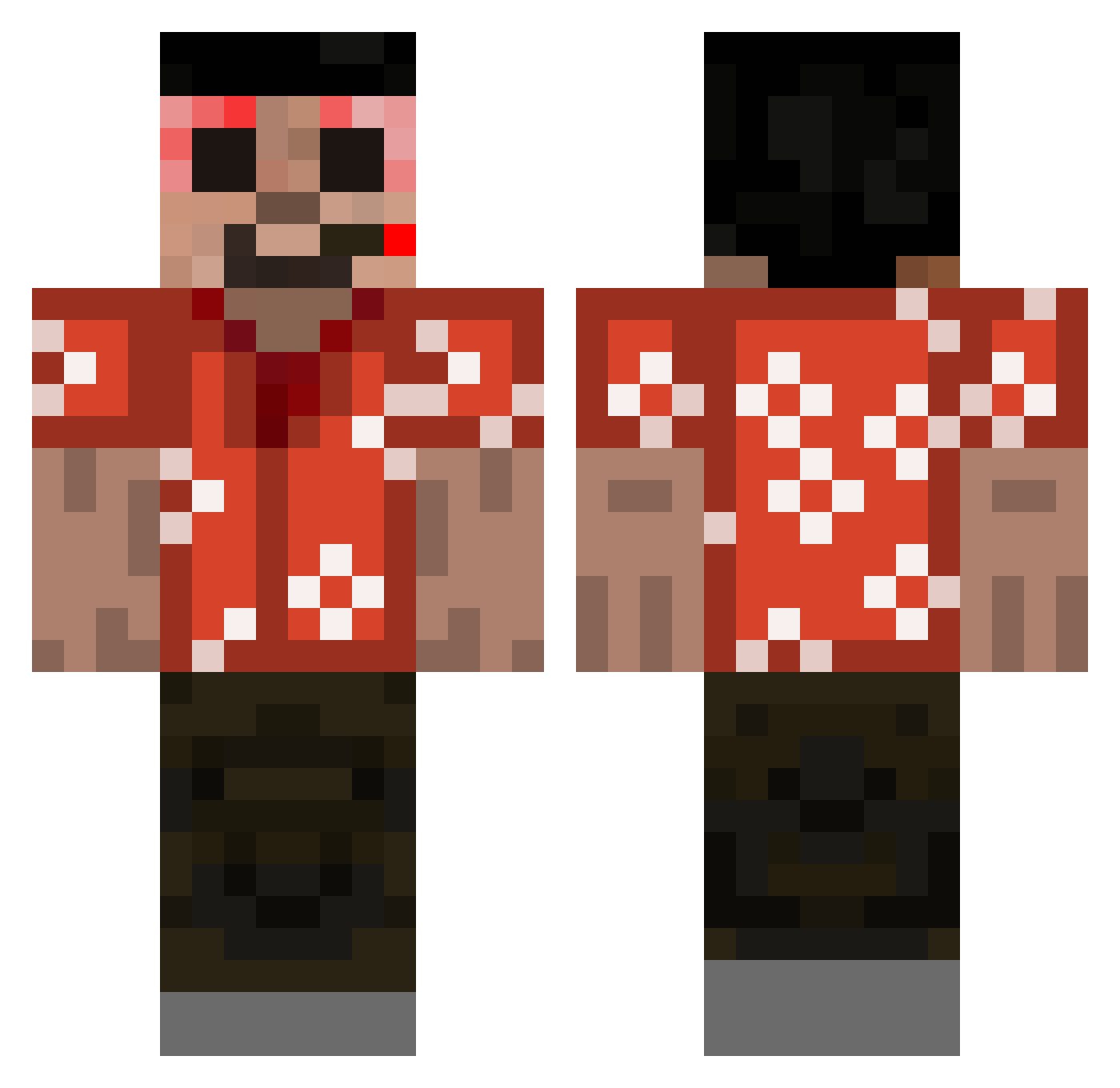 veesea Minecraft skin, front and back view