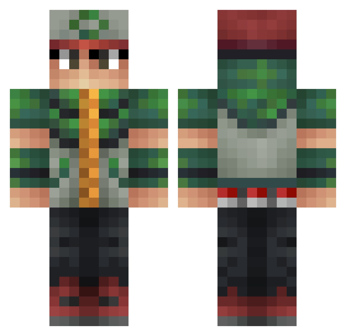 a2OO Minecraft skin, front and back view