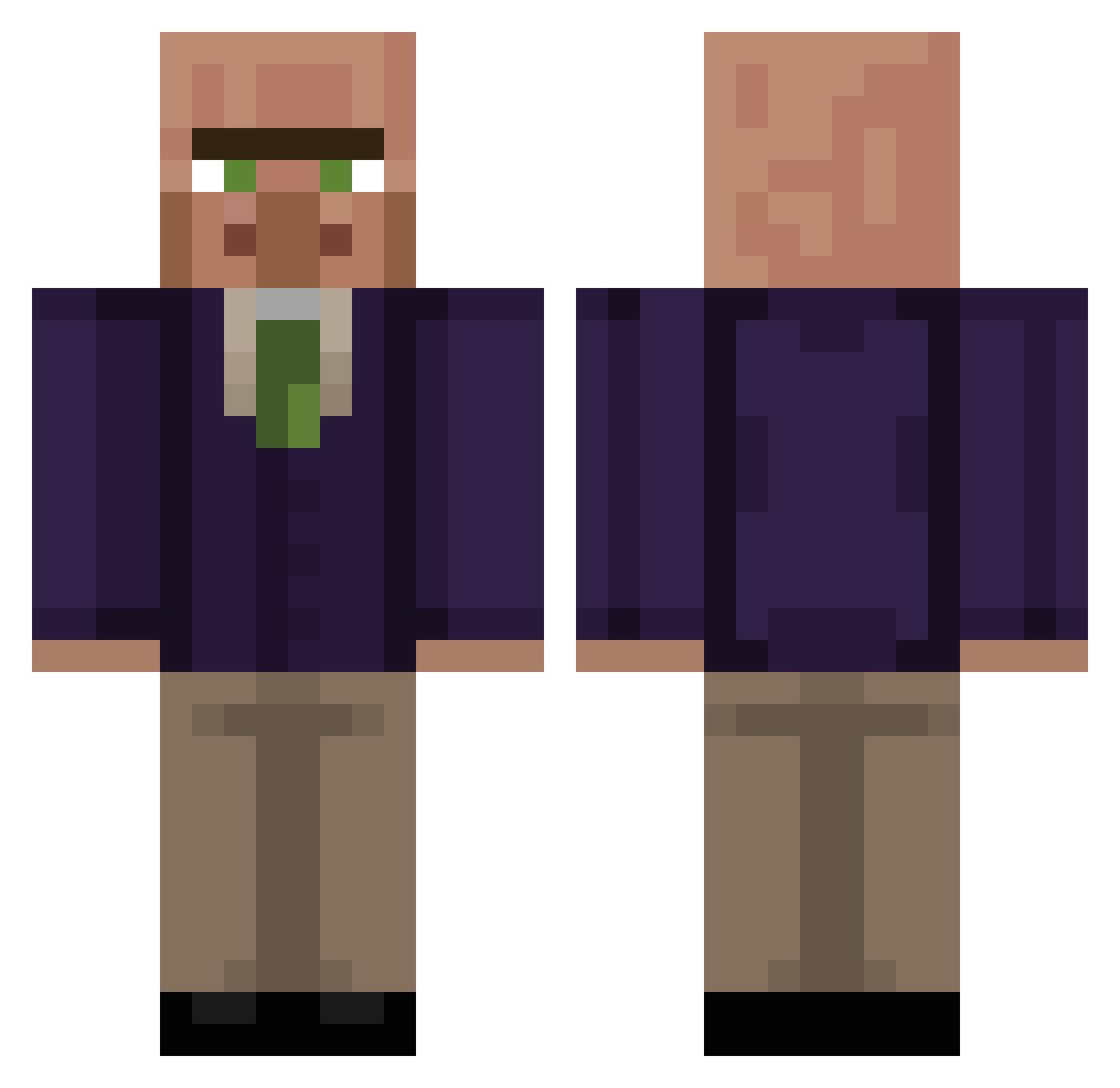 CozyPoppy Minecraft skin, front and back view