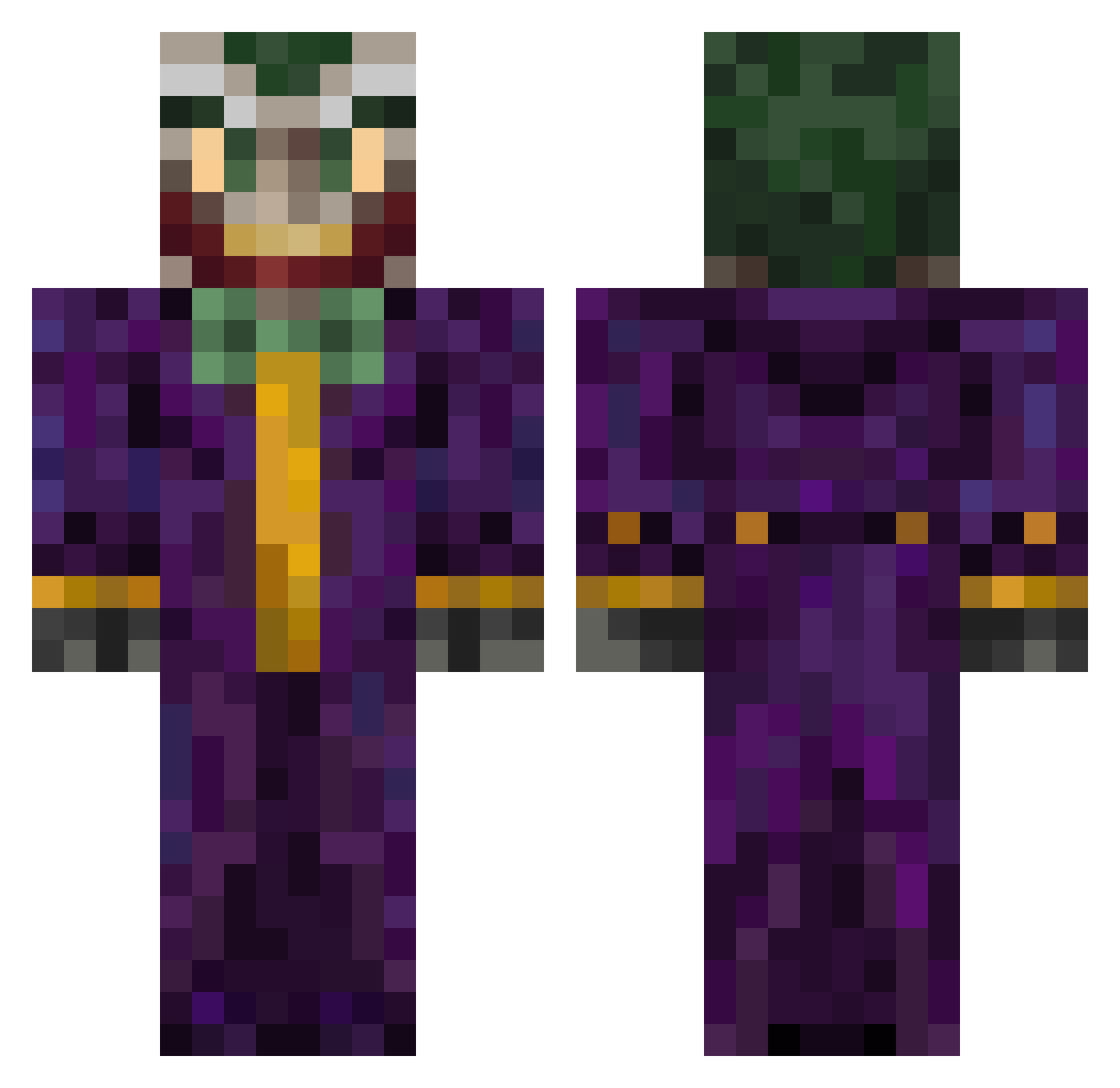 UserUnderknown Minecraft skin, front and back view