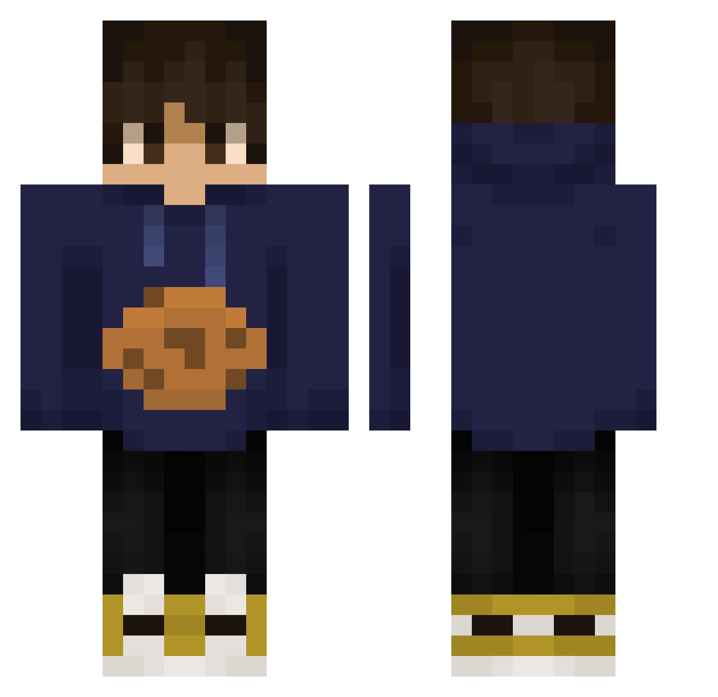 jyiew Minecraft skin, front and back view