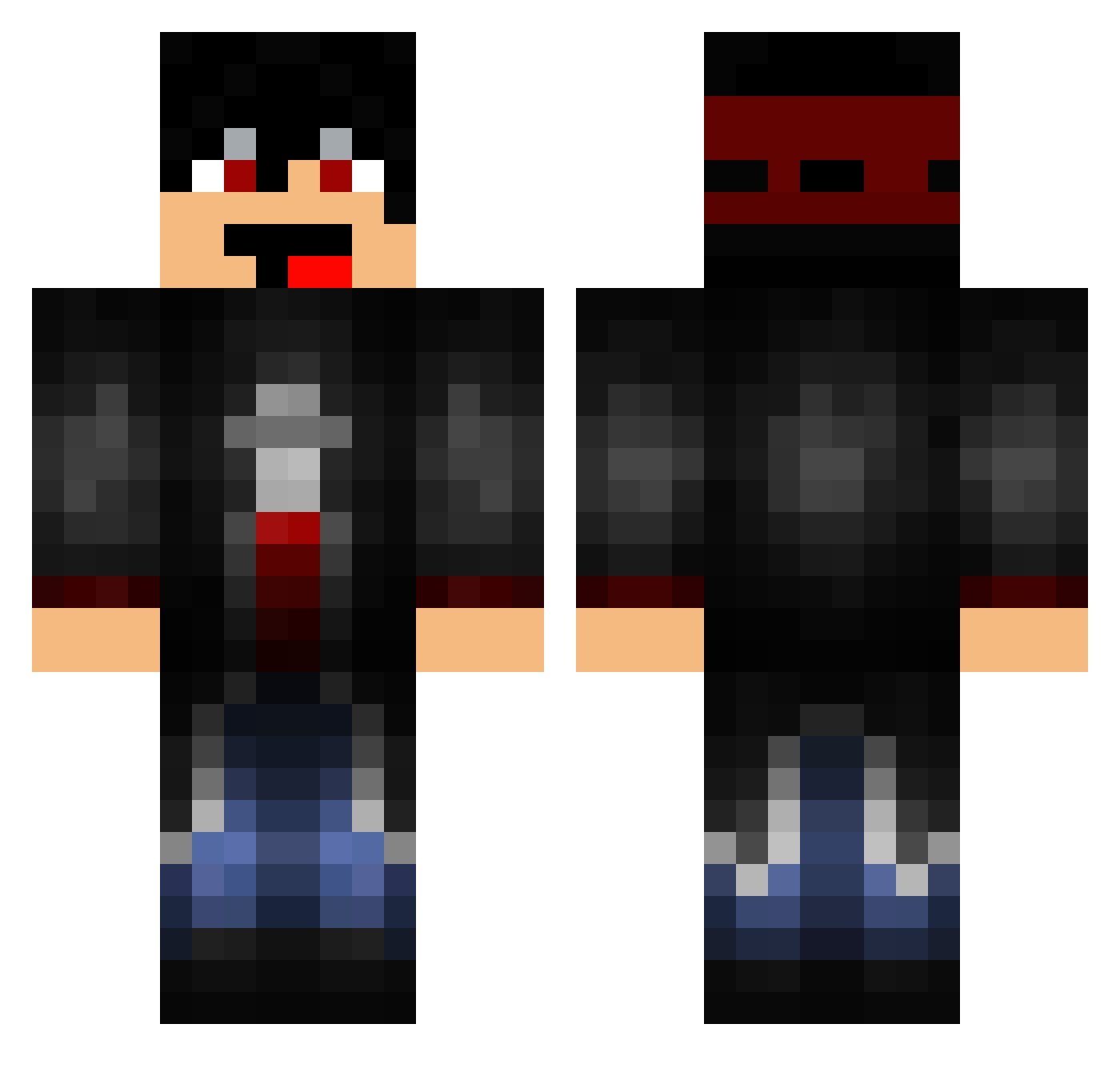 RazerFalcon Minecraft skin, front and back view