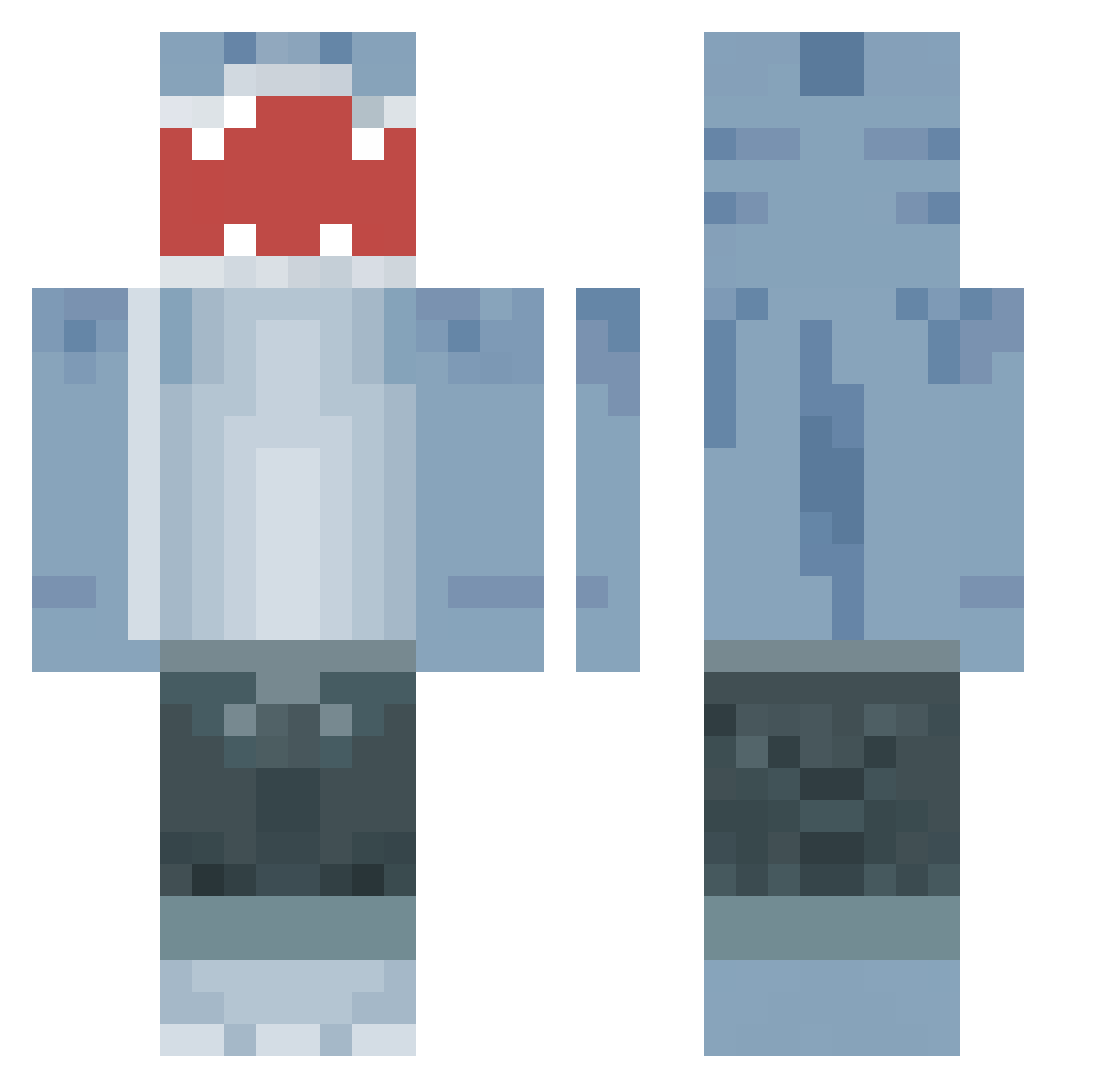 sharkattack740 Minecraft skin, front and back view