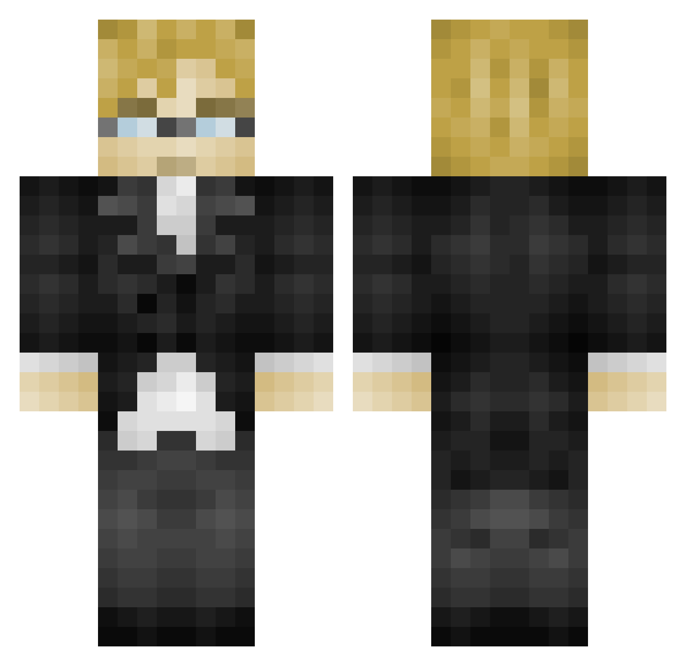 Protyle Minecraft skin, front and back view