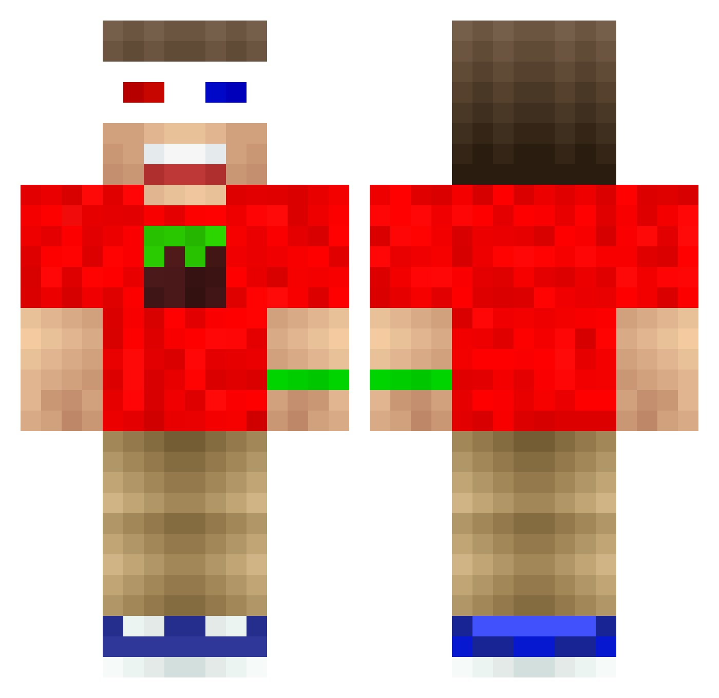 SvikoBG Minecraft skin, front and back view