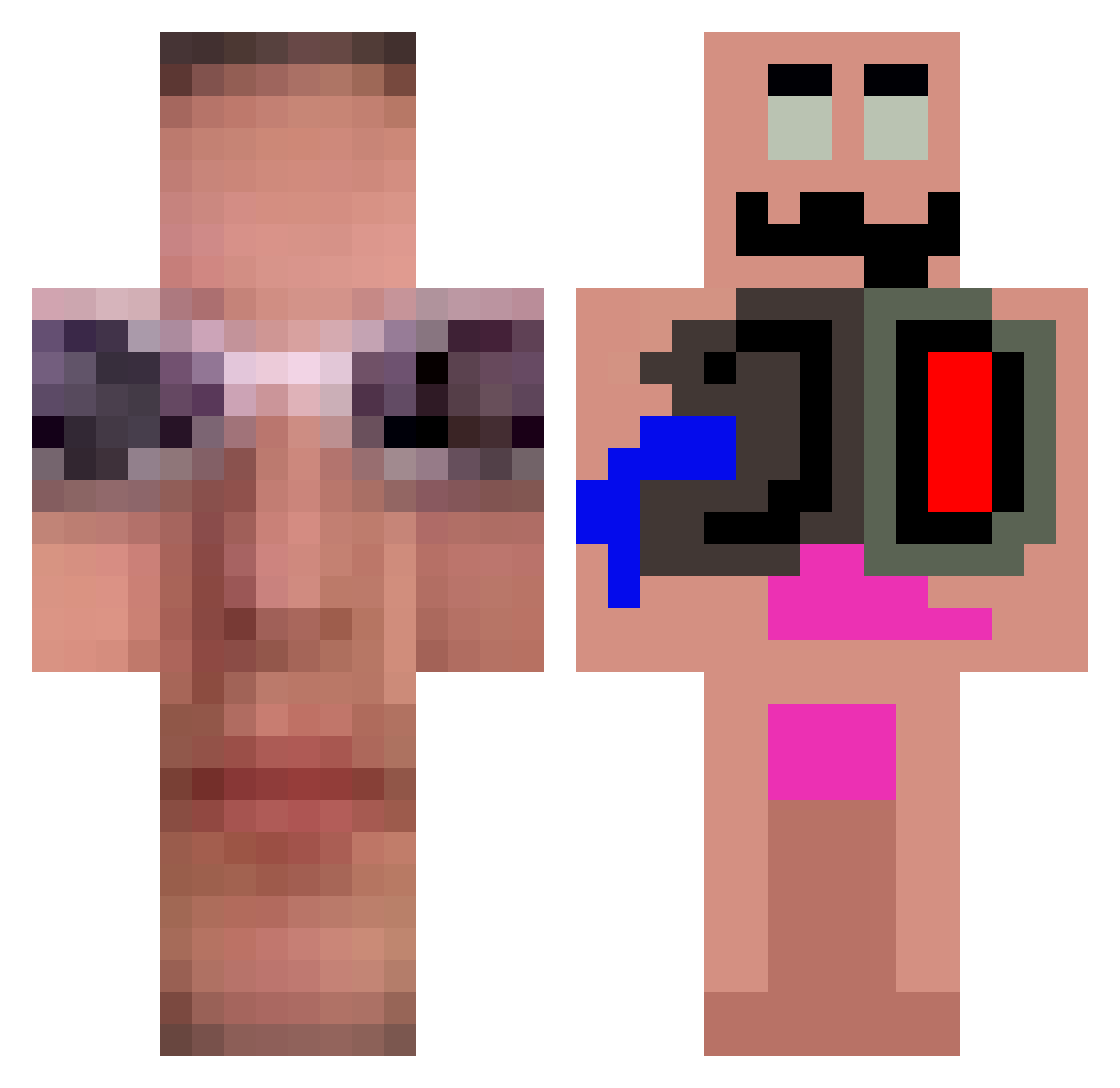 tezciekocham Minecraft skin, front and back view