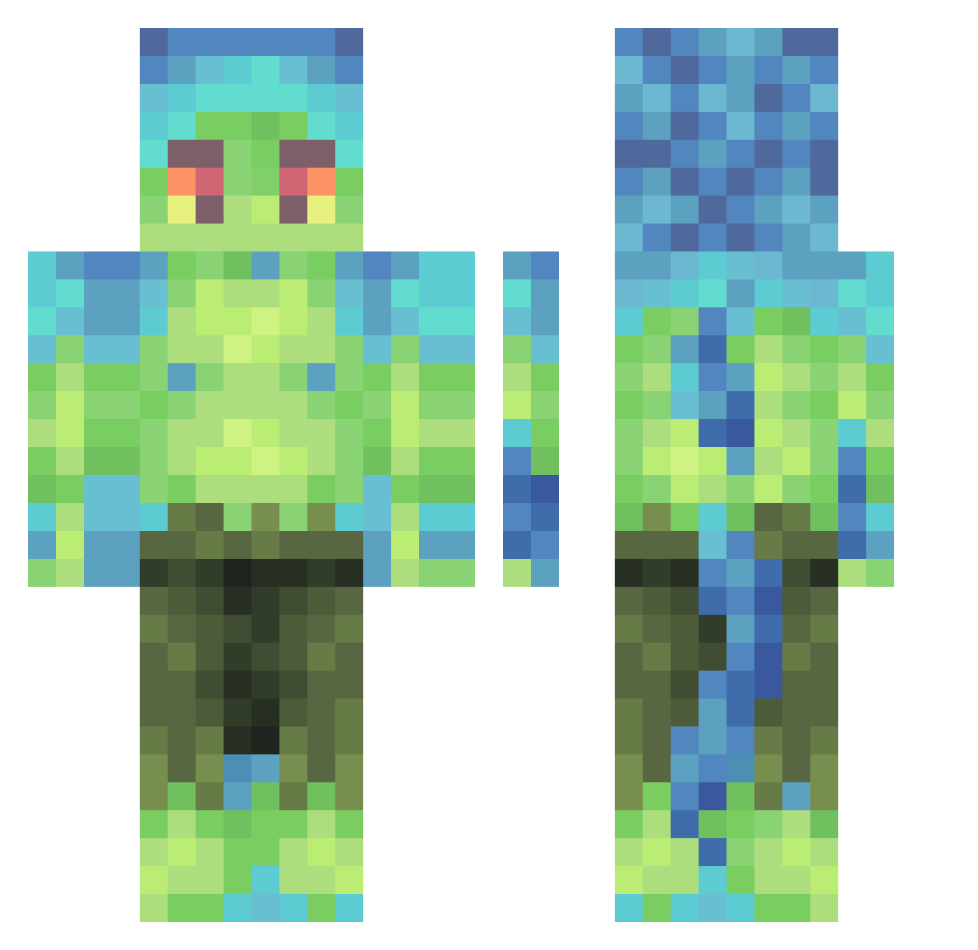 Cipung123 Minecraft skin, front and back view