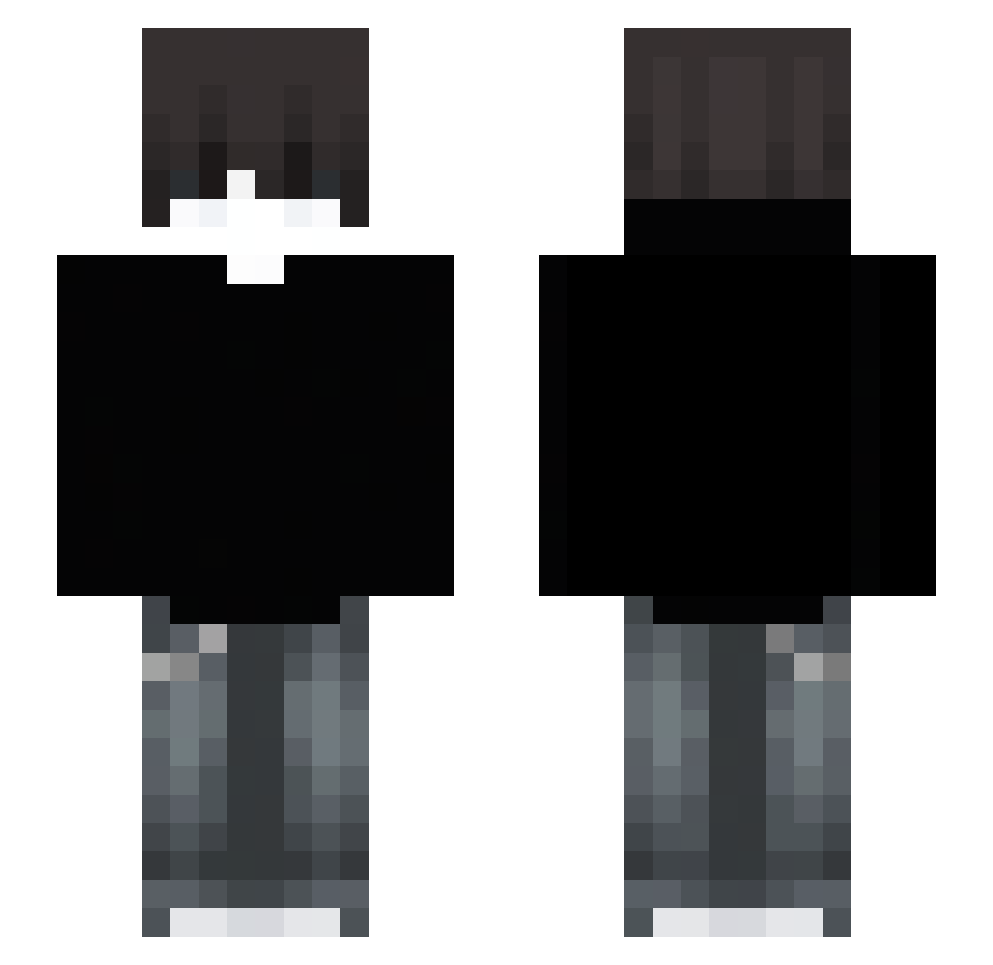 xwuf Minecraft skin, front and back view