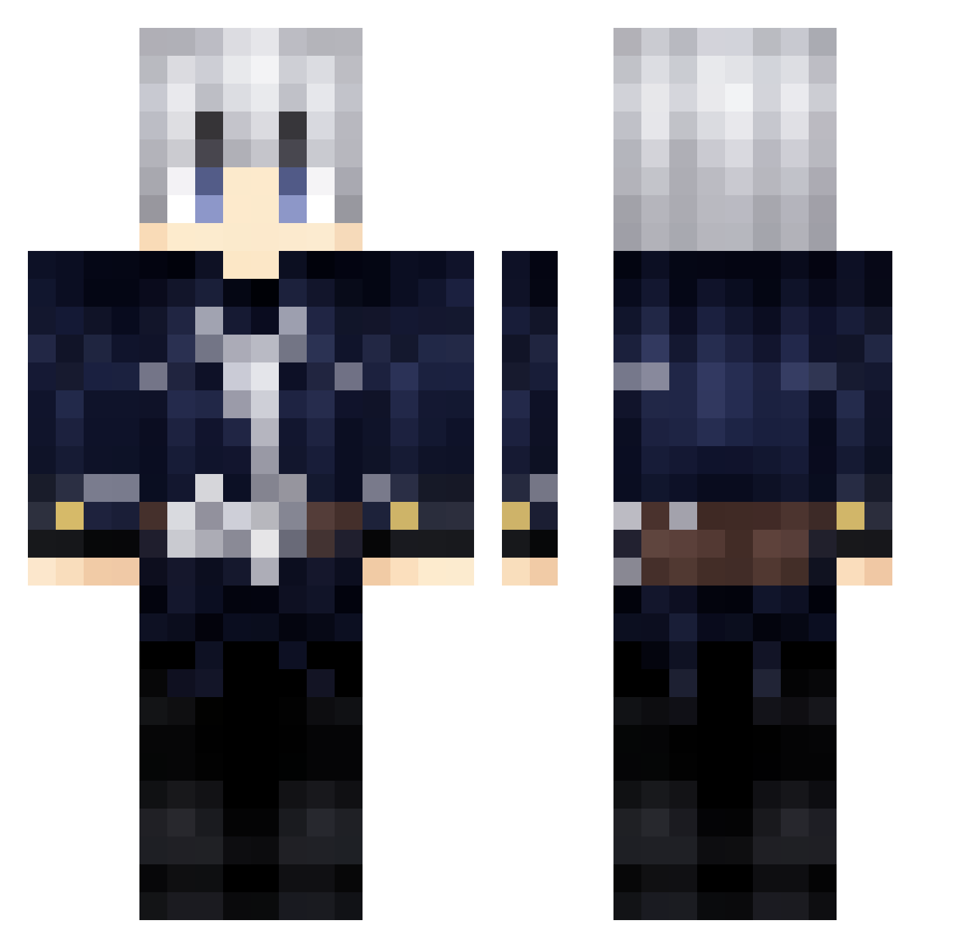 NanoMyBear Minecraft skin, front and back view