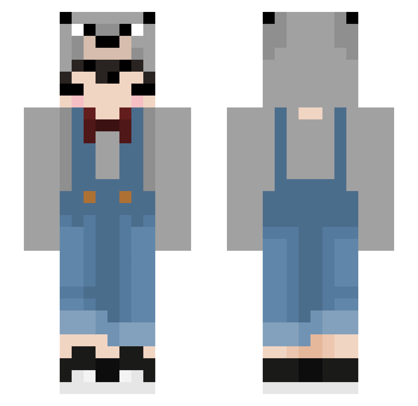 SosoIsBlue Minecraft skin, front and back view
