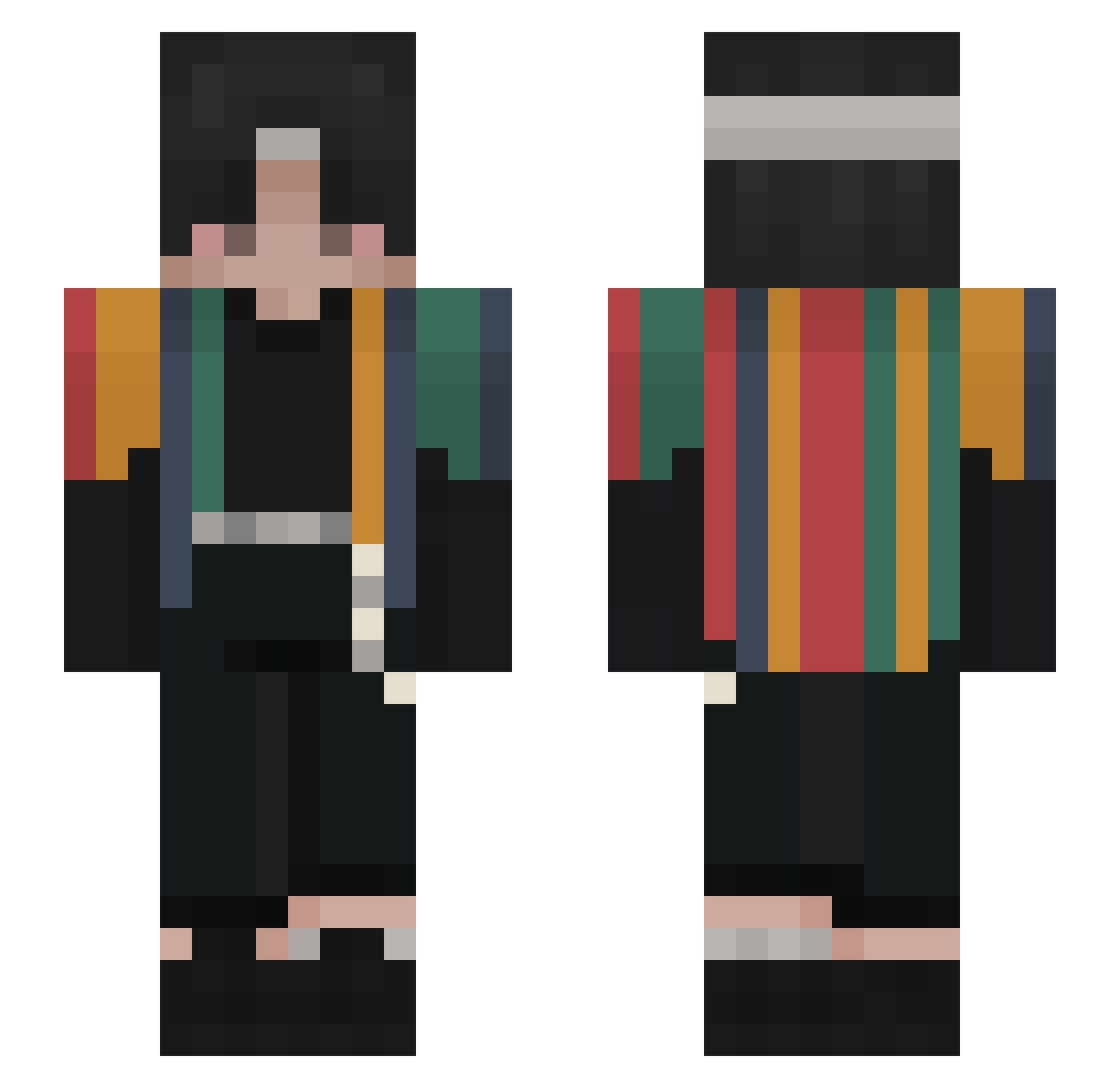 Hyyzounn Minecraft skin, front and back view