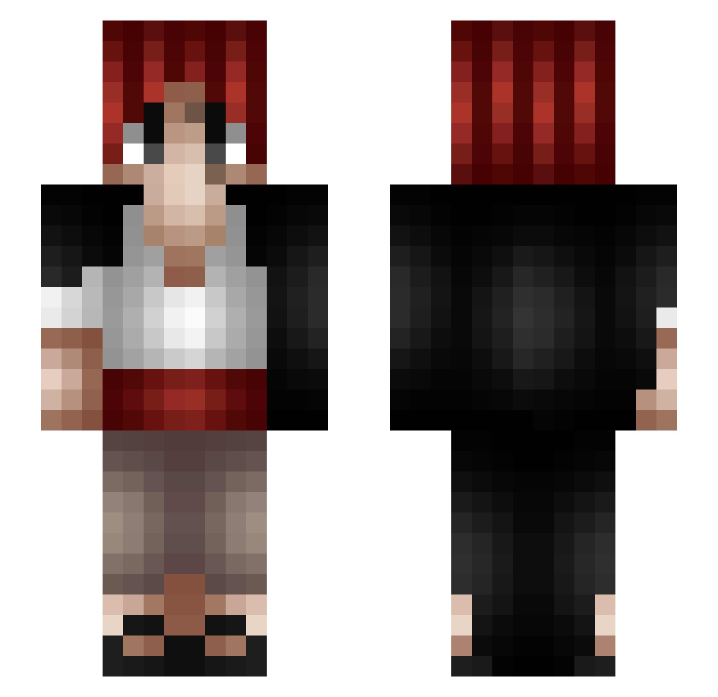 1MBF Minecraft skin, front and back view